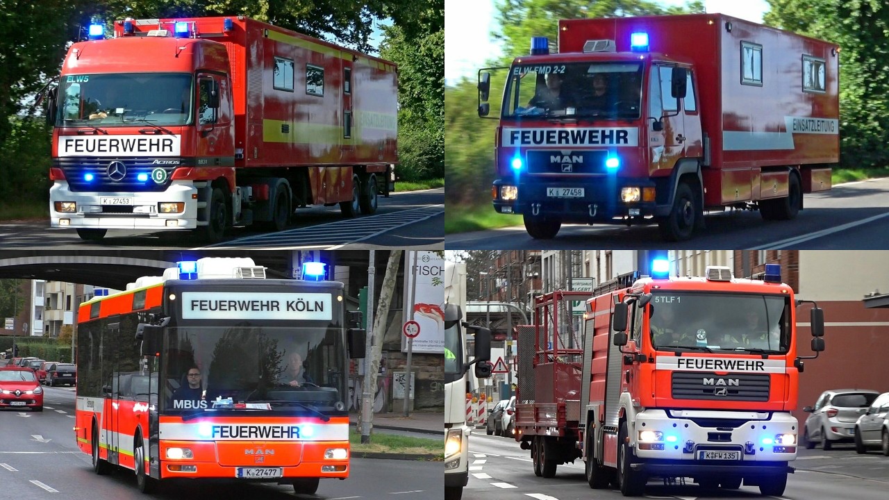 [GROẞBRAND & EINSTURZ!] Feuerwehr KÖLN - ELW5, BUS & DOPPEL WLF - VIELE Einsatzfahrten