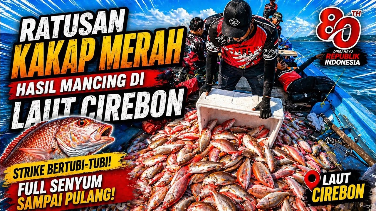 Mancing Ratusan IKAN KAKAP MERAH | Laut cirebon surganya spot kakap merah
