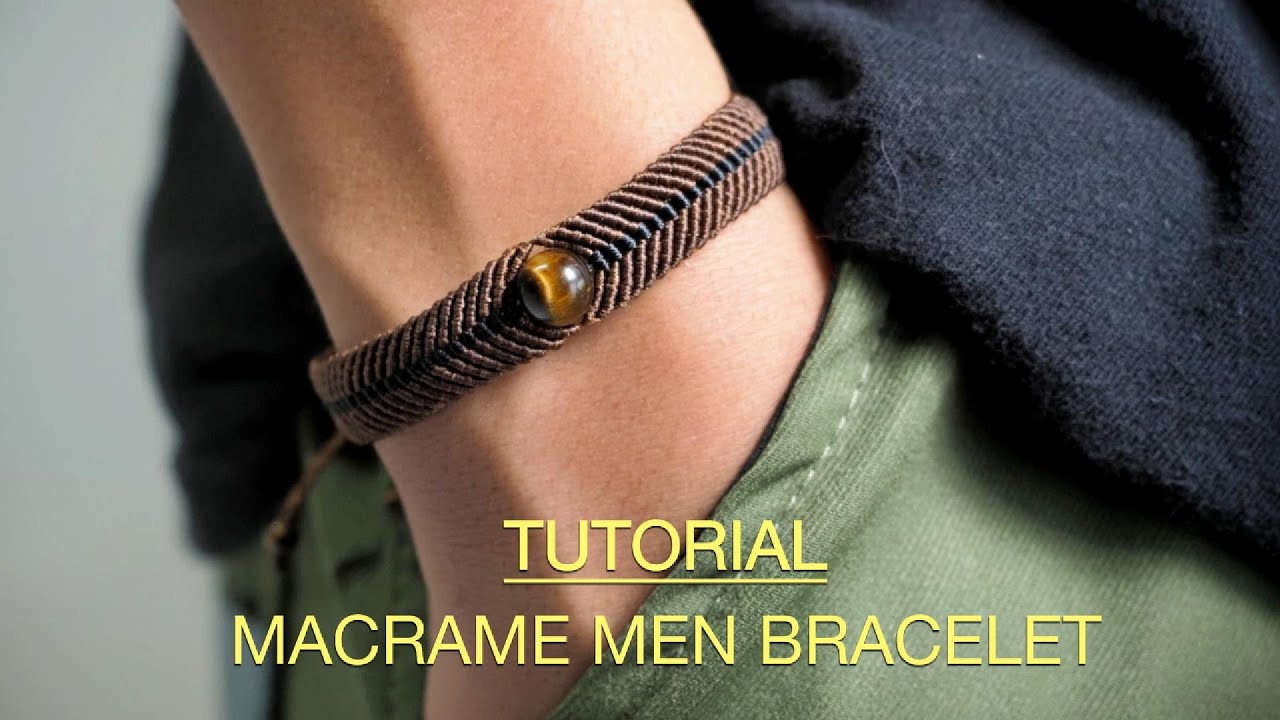 Diy men's macrame bracelet,Easy tutorial bracelet,แบบข้อมือผู้ชาย เชือกเทียน