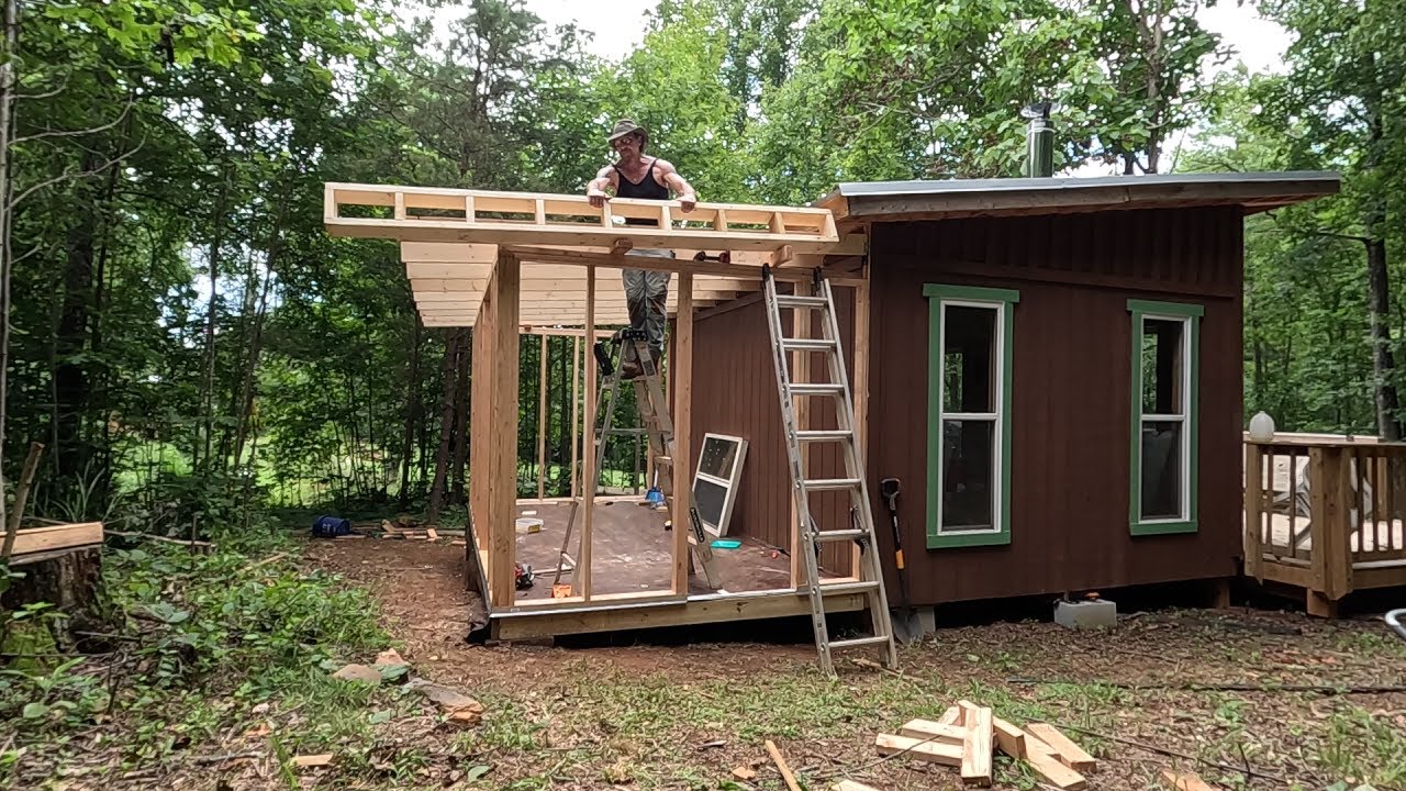 My Off Grid Tiny House Build Pt.4 | Cabin Build, Homesteading