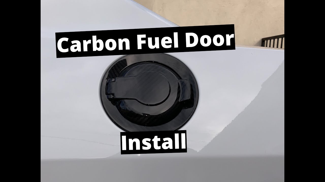 DODGE CHALLENGER CARBON FIBER FUEL DOOR INSTALL AND REVIEW