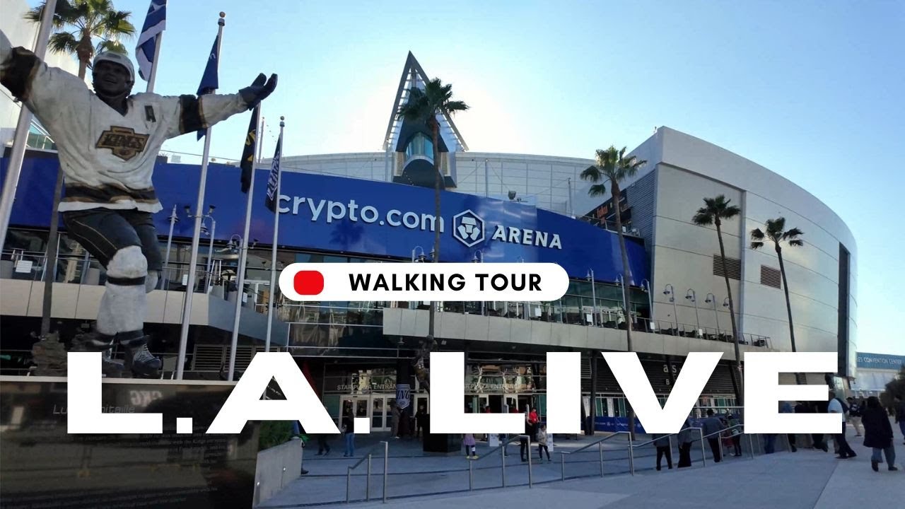 LA Live Walking Tour 4K (Los Angeles) Crypto.com Arena & Entertainment District