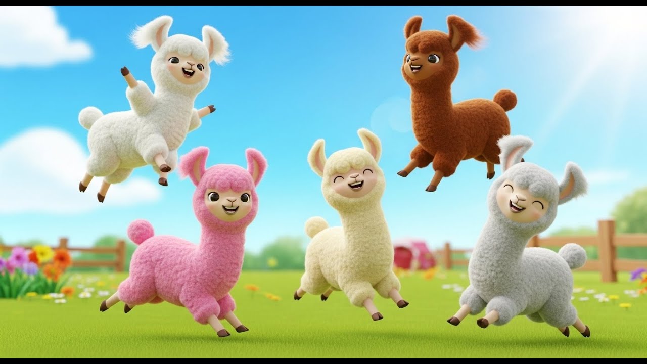 Five Little Alpacas Hum Hum Hum | Cute Animal Songs & Nursery Rhymes
