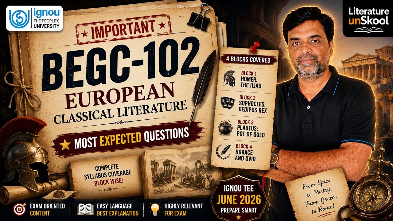 BEGC102 important questions| European Classical Literature| Suggestion | Guess Paper June 2026#ignou