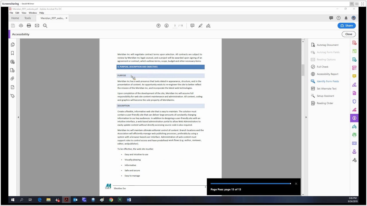 Adobe Acrobat Pro DC Tutorial 29 - Accessibility, Part 1