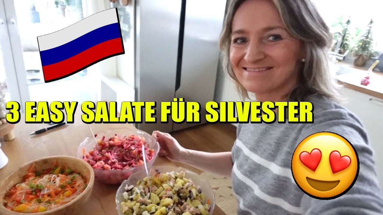 3 Russische Salate für SILVESTER  **MEGA EASY** 🎊 🥳  marieland Mama Life Vlog
