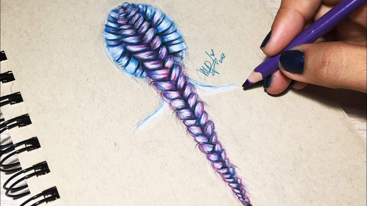 COMO DIBUJAR UNA TRENZA  - CABELLO TUMBLR