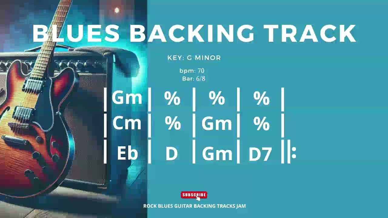 Blues Backing Track in Gm B.B. King Style 70 BPM 6/8