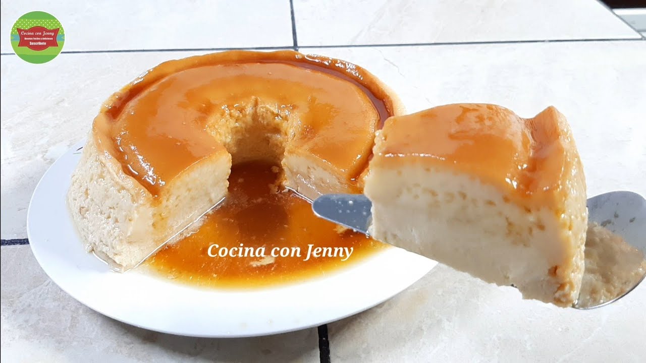 FLAN DE LECHE CONDENSADA TRADICIONAL - FLAN DE LECHE CONDENSADA SIN HORNO  / Cocina con Jenny