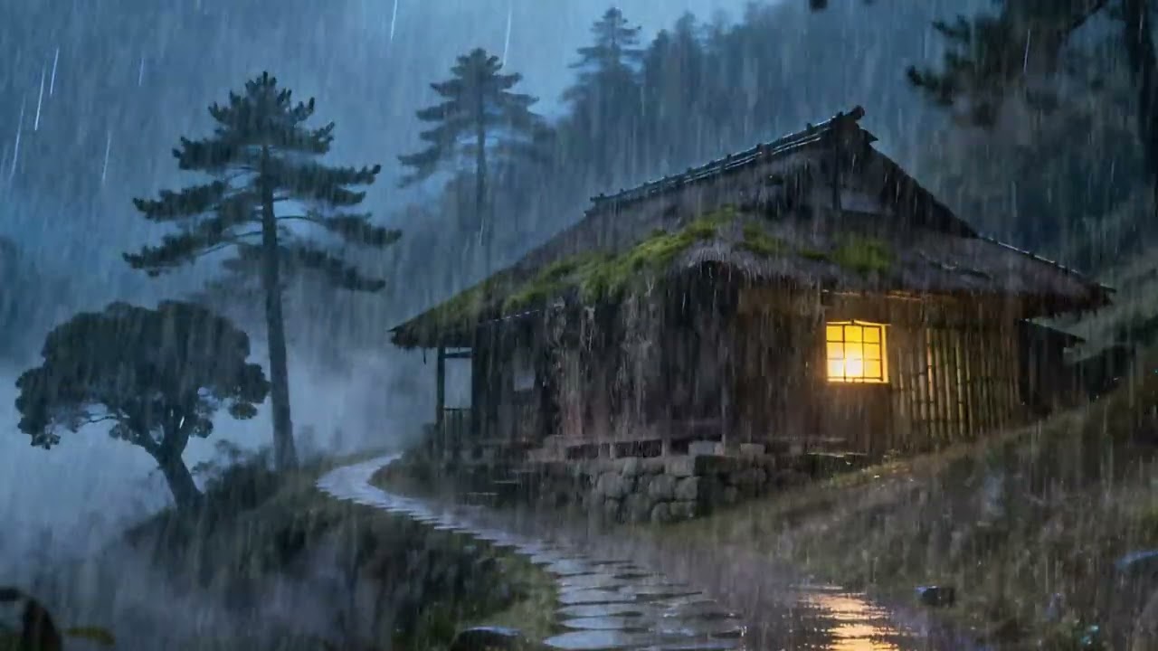 Tormenta Nocturna Relajante 🌧️ Lluvia y Truenos para Dormir Profundamente Toda la Noche