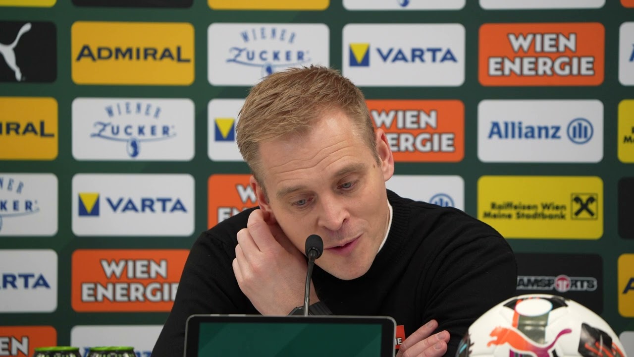 Pressekonferenz mit SK Rapid-Trainer Johannes Hoff Thorup nach dem 1:1-Remis gegen TSV Hartberg