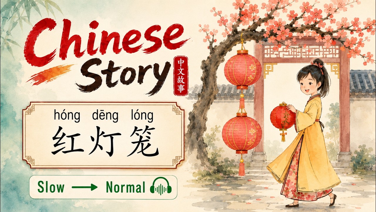 [ENG SUB] 红灯笼 Mandarin Chinese Short Stories for Beginners | Elementary Chinese Listening Practice