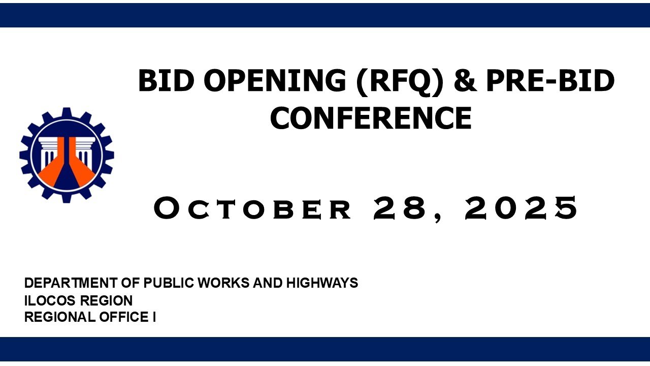 Procurement Livestream for DPWH ROI on October 28, 2025 (BID OPENING(RFQ) & PRE-BID CONFERENCE)