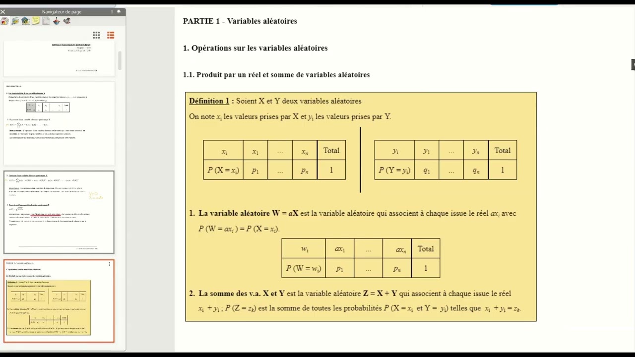 TG - 1 - Ch 11 - Cours - Loi des grands nombres - Rappels et Partie 1 §1