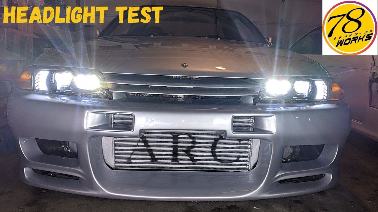 78 Works LED Headlights night test Nissan Skyline GTR R32