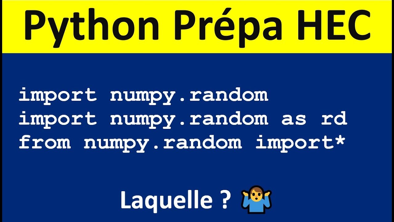 Les 3 façons d'importer la bibliothèque numpy.random dans Python - Import numpy.random as rd en ECG