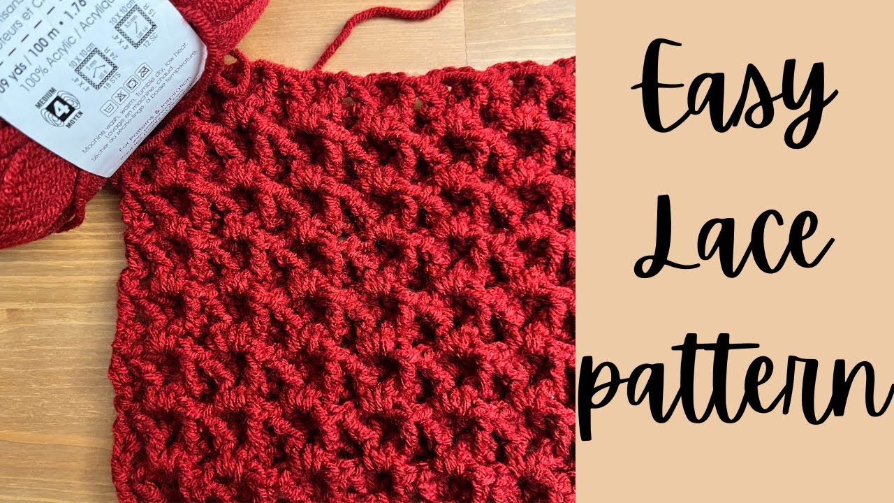 Easy Lacy Crochet Pattern (1-Row Repeat) Perfect for Shawls, Blankets & Cardigans(Beginner Friendly)