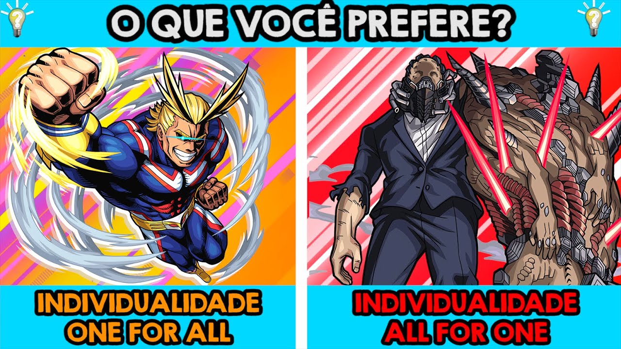 JOGO DAS DECISÕES MY HERO ACADEMIA! PREFERE ISSO OU AQUILO? ESCOLHAS DIFÍCEIS EM MY HERO ACADEMIA