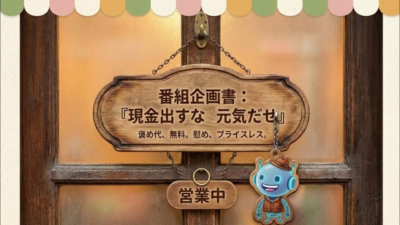 カフェ「現金出すな。元気出せ」へようこそ。