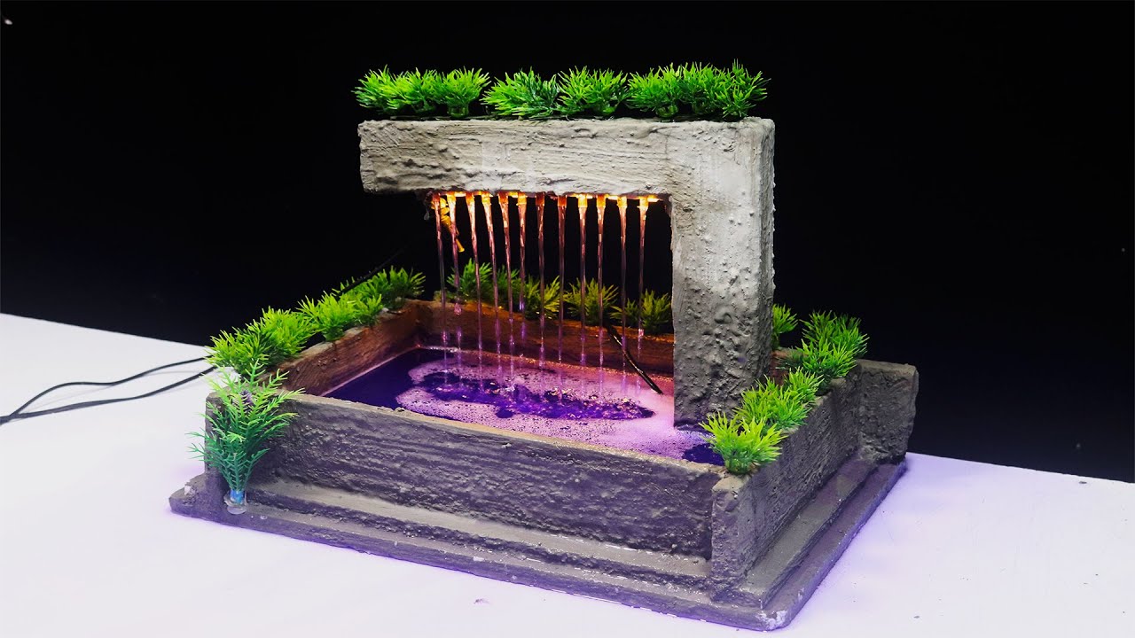 Beautiful awesome indoor waterfall fountain water fountain whit Led light - at home
