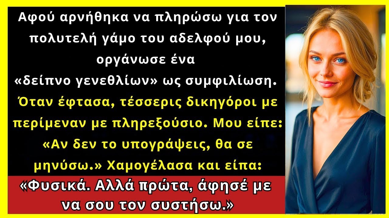 Αφού Αρνήθηκα Να Πληρώσω Τον Γάμο Του Αδελφού Μου, 4 Δικηγόροι Περίμεναν Με Πληρεξούσιο