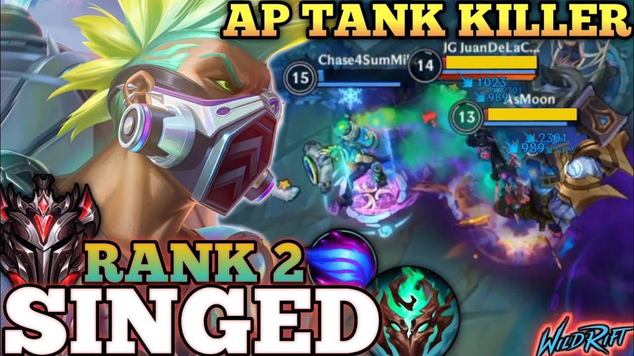 SINGED DEADLY HYBRID MVP BUILD! ANNOYING POISON - TOP 2 GLOBAL SINGED BY Chase4SumMilk - WILD RIFT