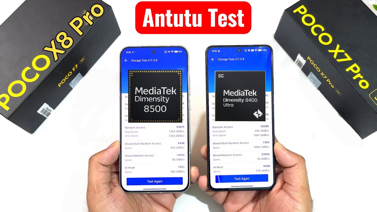 Сравнение результатов теста AnTuTu для POCO X8 Pro и X7 Pro 🔥🔥🔥 #pocox8pro #pocox7pro