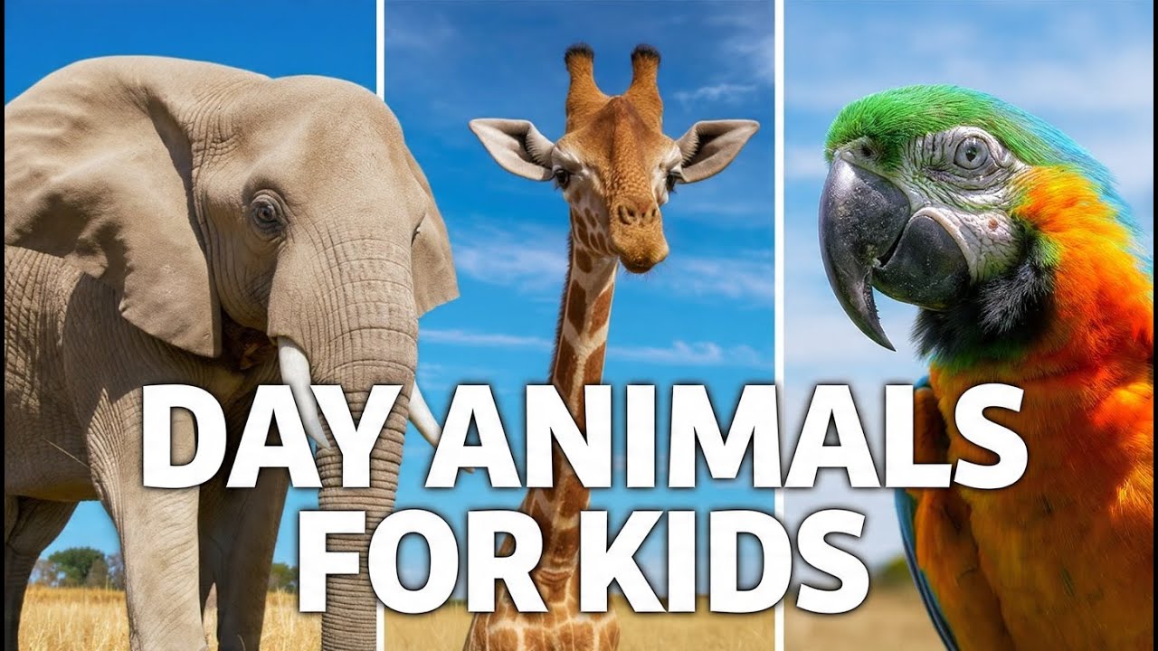Day Animals for Kids 🌞| Learn Animals Active in Daytime with Real Videos