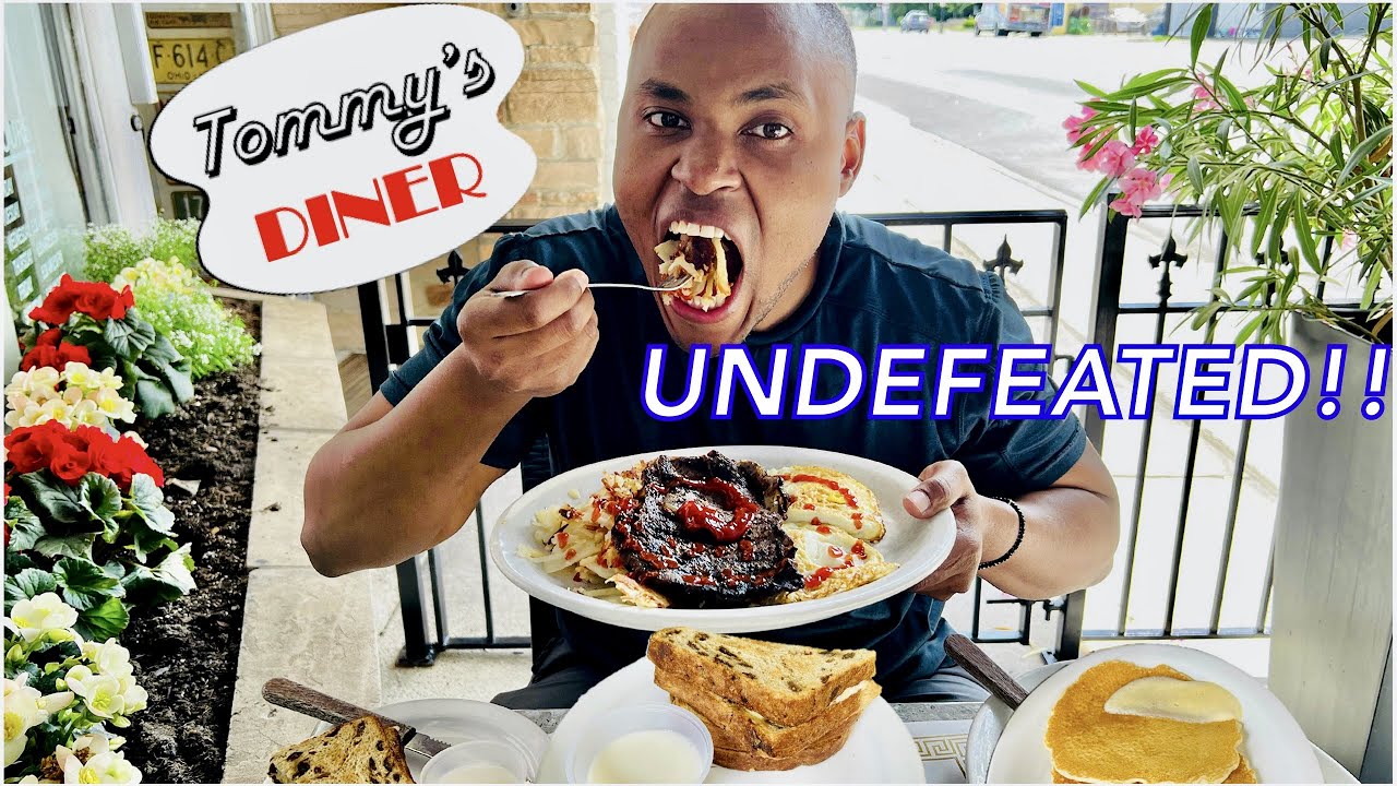 Undefeated!! Big Ribeye Steak + Eggs Breakfast Challenge - Tommy's Diner: Columbus' Iconic Diner 🇺🇸