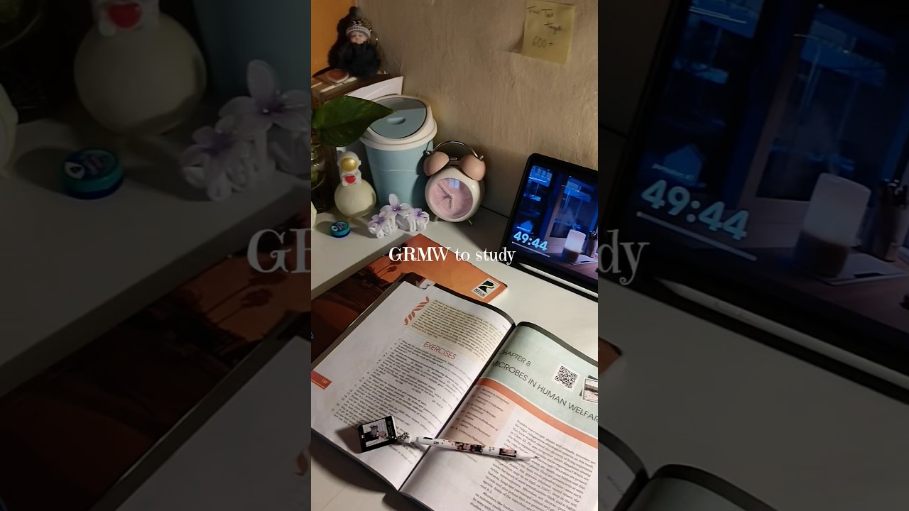 AESTHETIC STUDY VLOG//studywithme#study#studymotivation#aesthetic#grwm#neet #studyaesthetic#trending