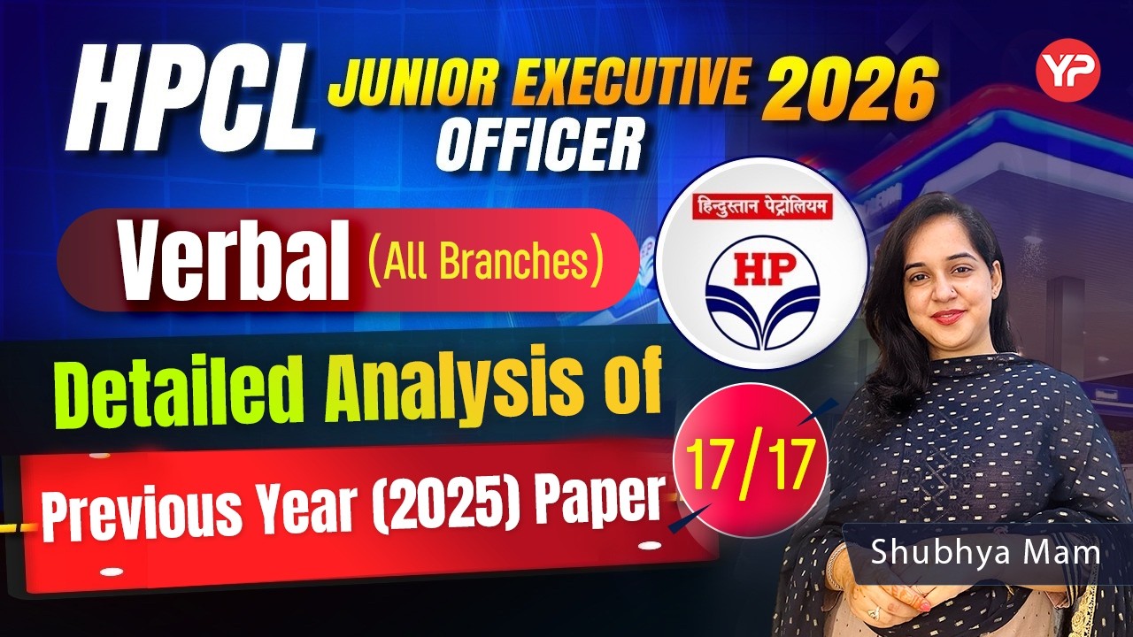 HPCL JEO, Verbal (All Branches) Detailed analysis of previous year papers English