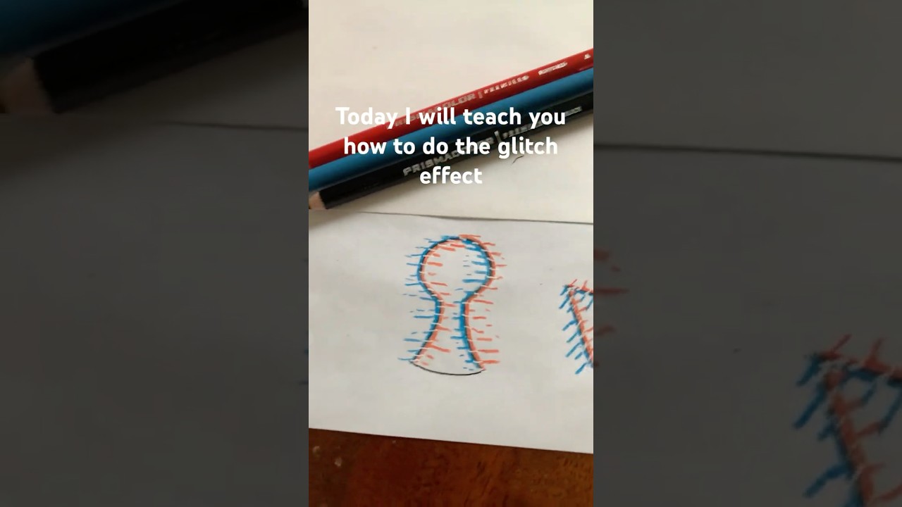 How to make the glitch effect with colored pencils  #glitcheffect #coloredpencil
