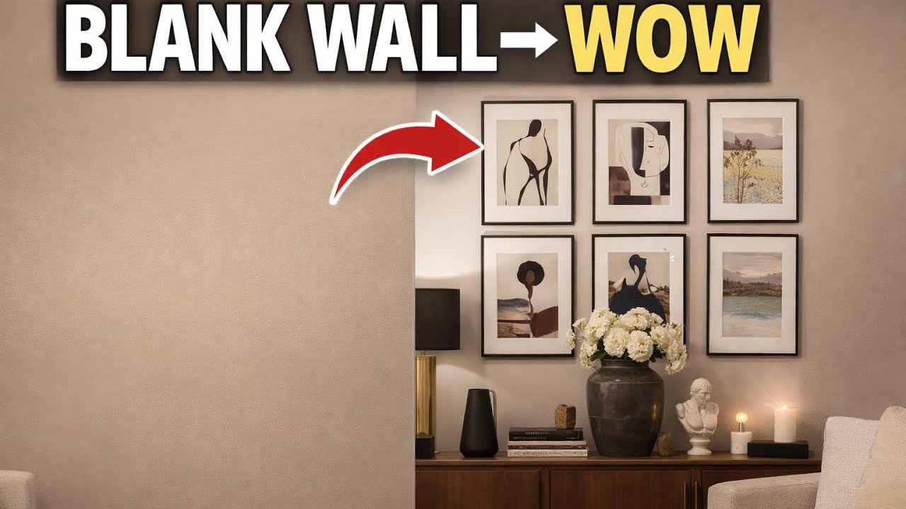 Living Room Wall Transformation | Hanging Wall Art That Changed Everything