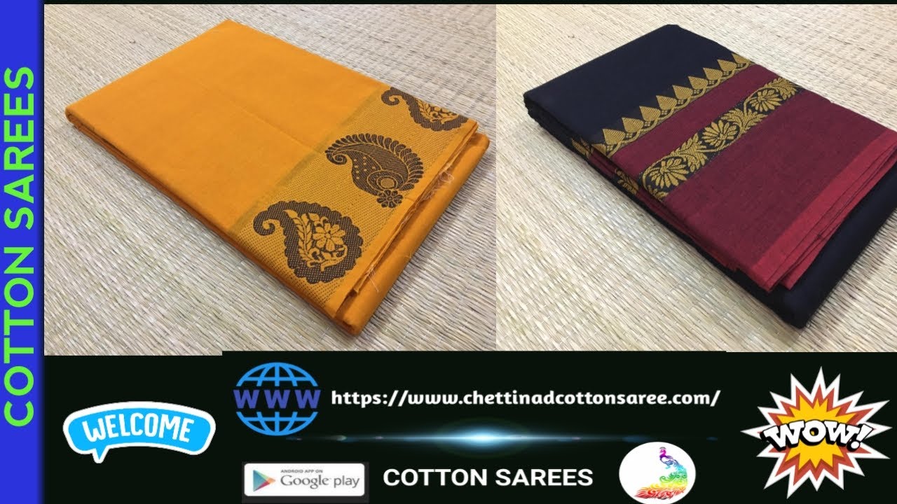Summer wear low cost pure chettinad collection sarees | order online | cotton sarees |