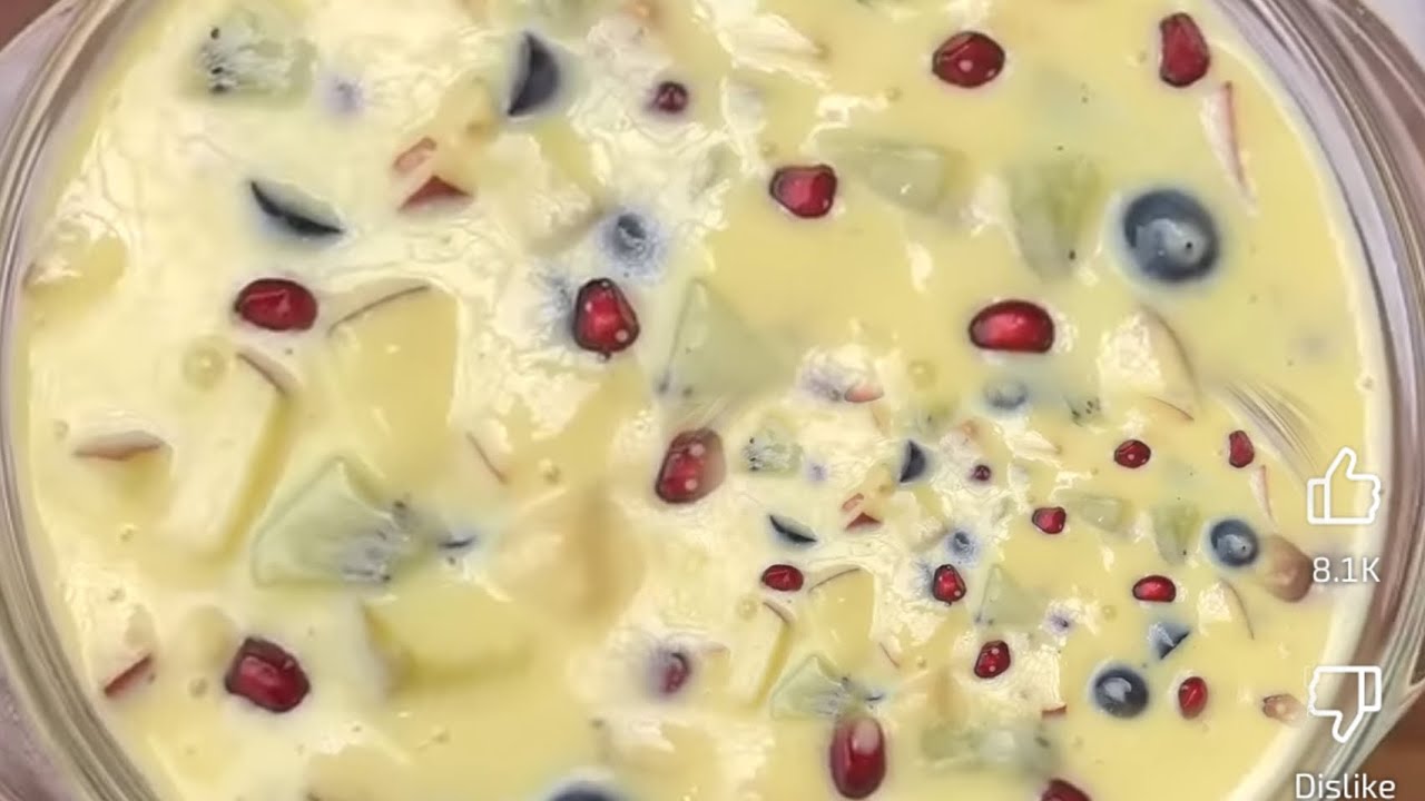 🫴Fruit custard recipe 🤤😋#homemadecustard #recipe #fruits #minivlog #subscribe