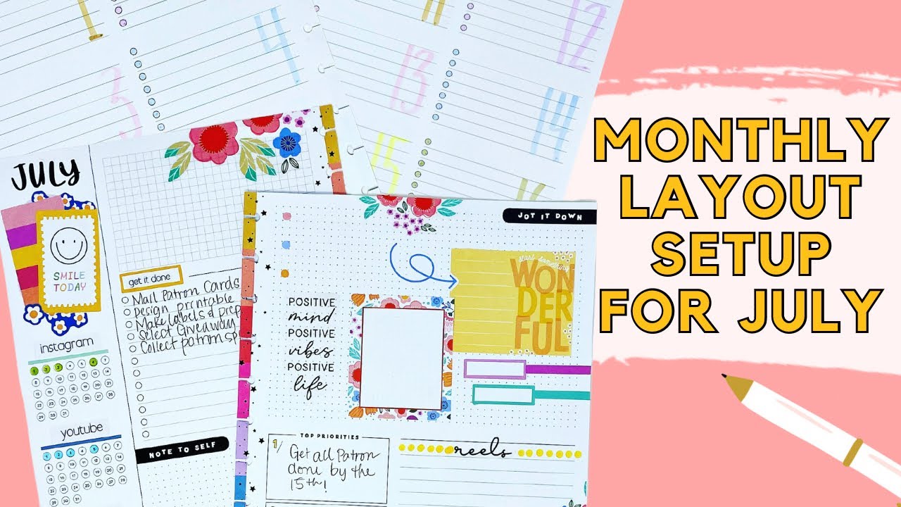 PLAN WITH ME | MONTHLY LAYOUT SETUP FOR JULY | THE HAPPY PLANNER