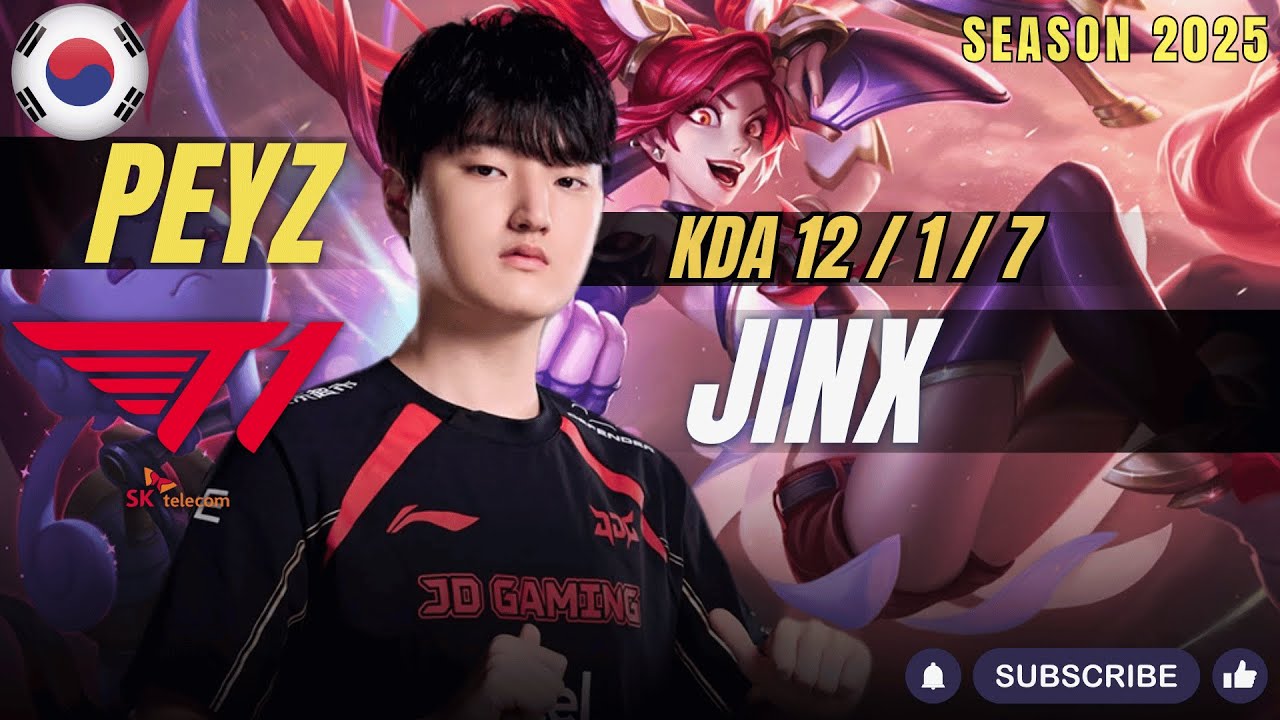 T1 Peyz JINX vs APHELIOS ADC - Patch 25.24 KR Ranked | lolrec