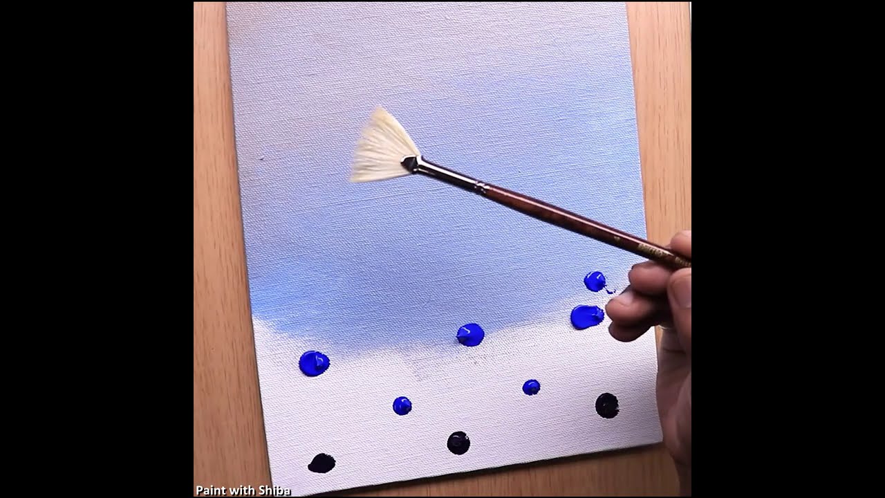 Acrylic painting idea Moonlight night sky with a lonely ship