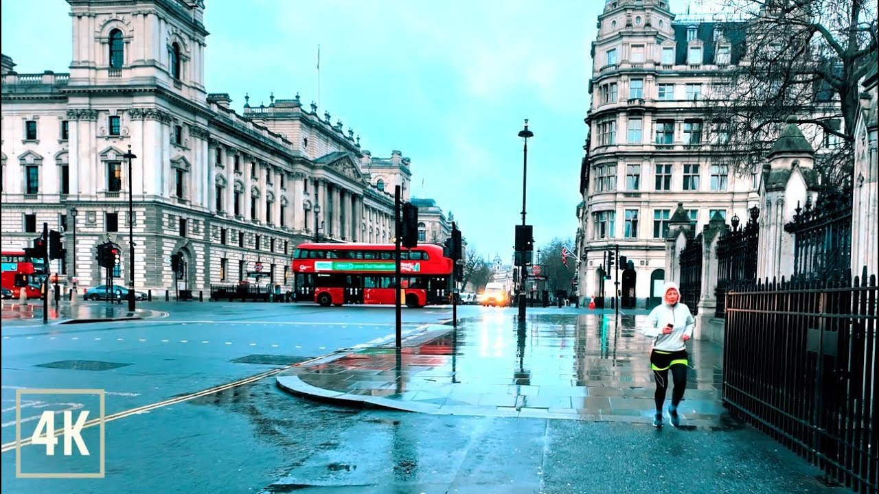 Relaxing London Morning Walk Along River Thames to Westminster 4K