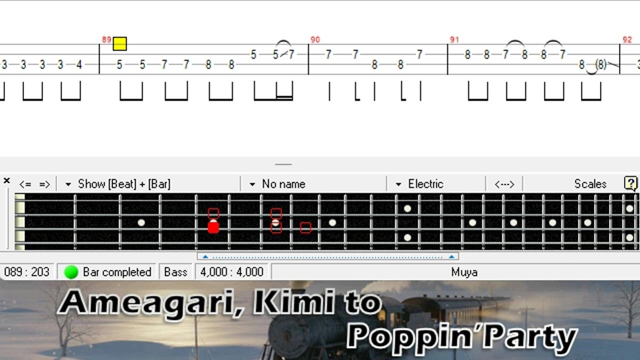 雨上がり、キミと / Poppin'Party / ベース [TAB] Ameagari, Kimi to - Bass