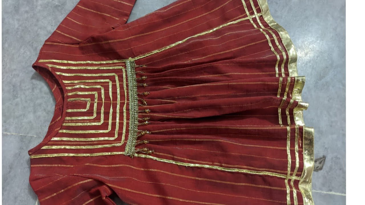 Gotawork frock cutting and stitching for baby girls.