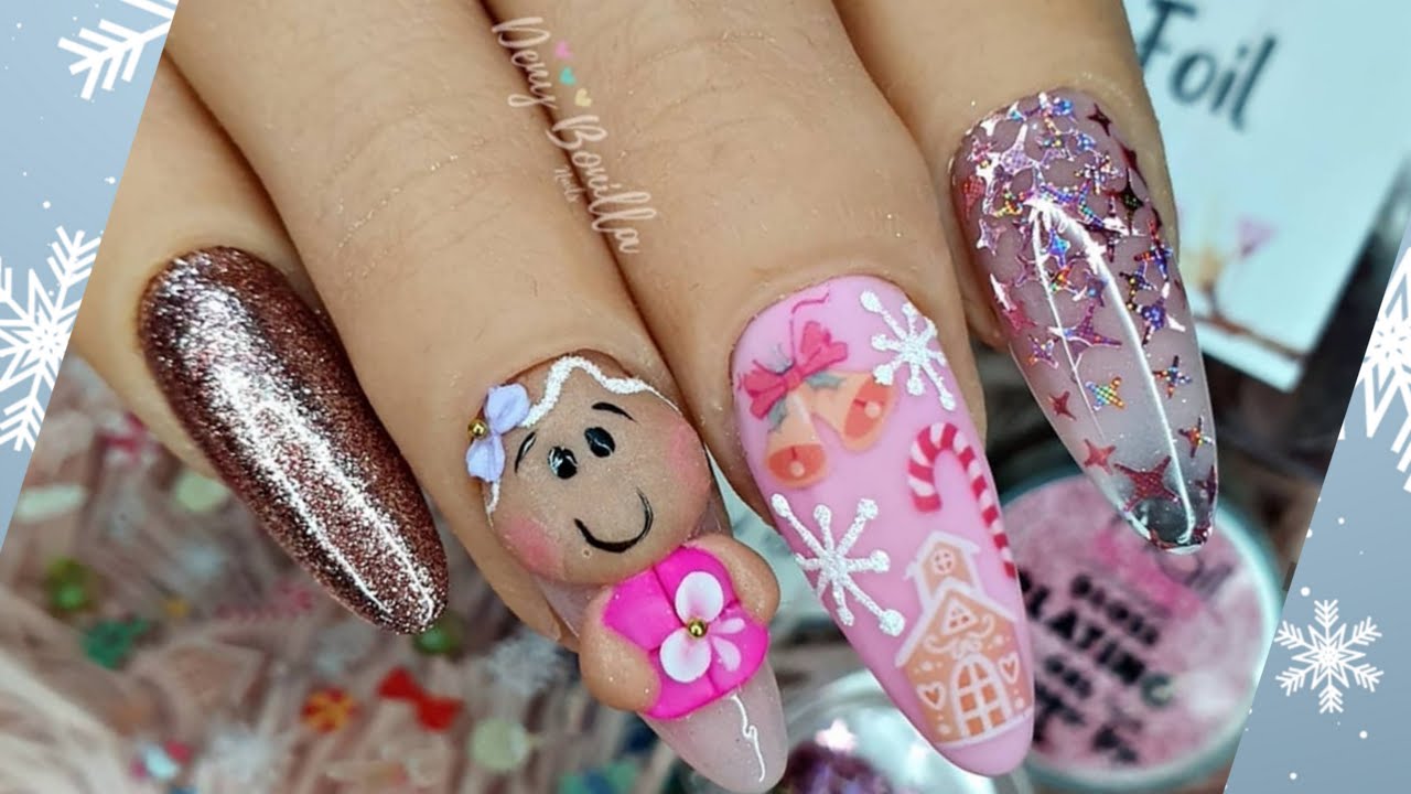 Galletita de jengibre en 3D 🎄⛄con productos nailSECRET| Deny Bonilla Nails