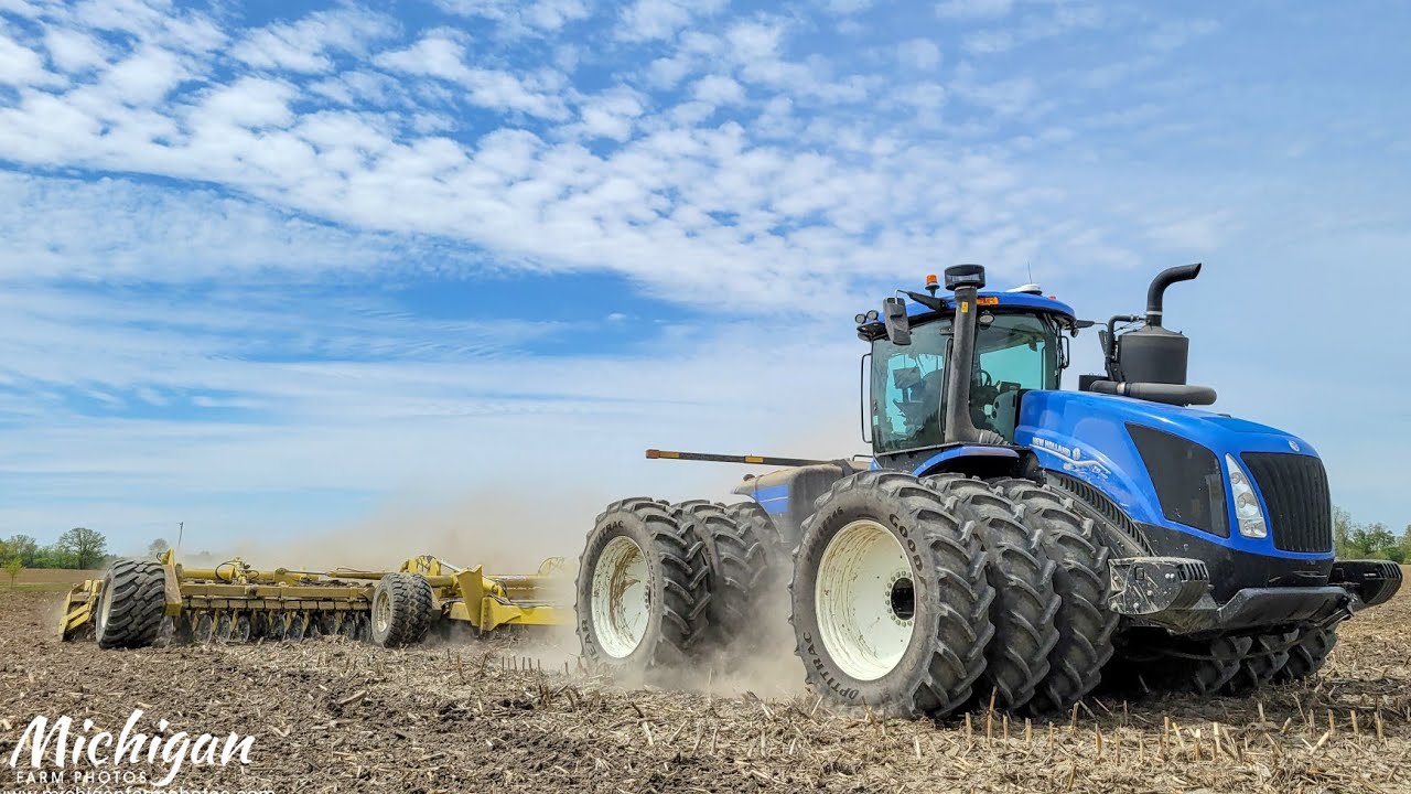 2023 New Holland T9.700 on triples with Degelman Pro-Till in Michigan!