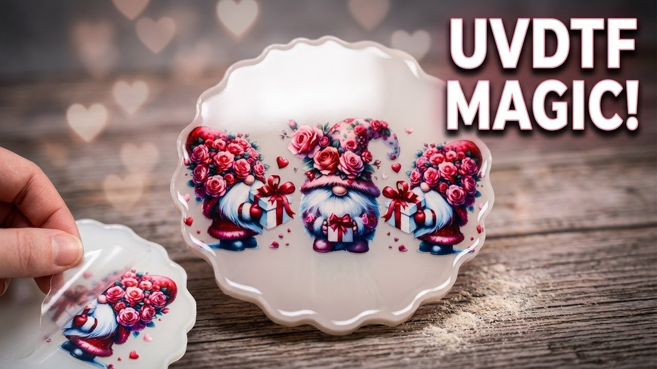 #32 - DIY Eco Pour Coasters with UVDTF Valentine Gonk