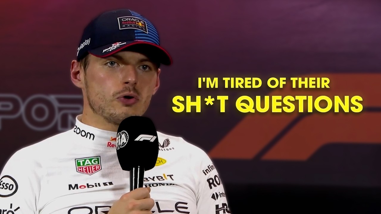 Max Verstappen being savage in press conferences but he starts losing it