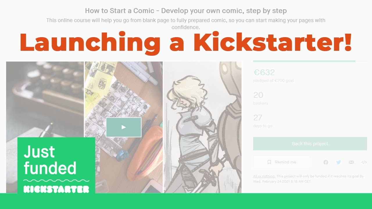 How to Start a Comic - Doing a Kickstarter for my course