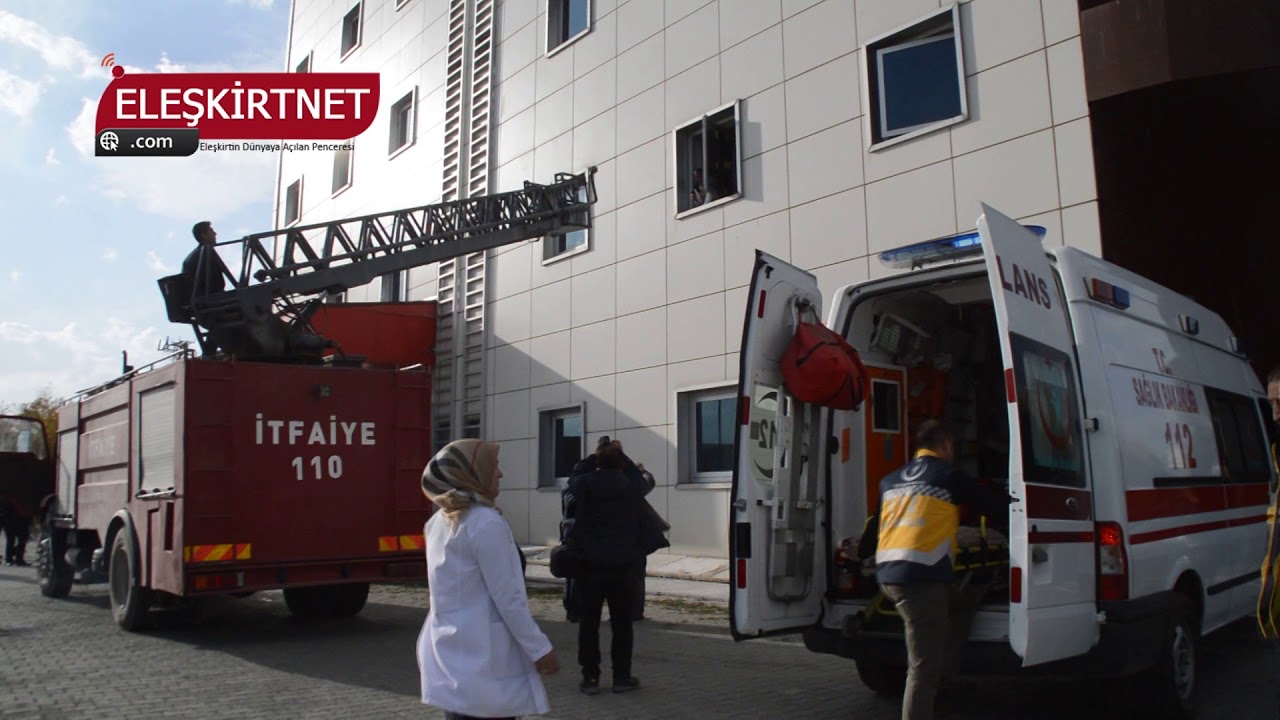 Eleşkirt devlet hastanesinde yangın tatbikatı gerçeği aratmadı