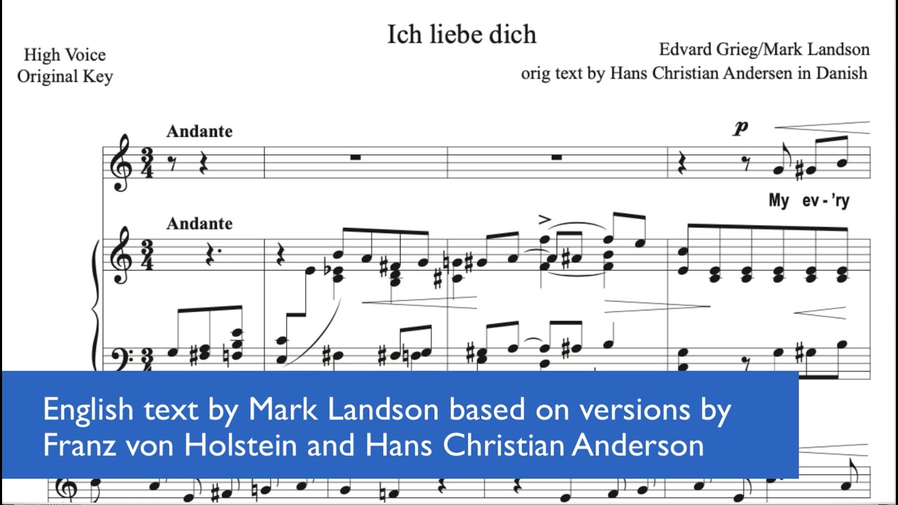 Grieg Ich liebe dich in English (I love you)