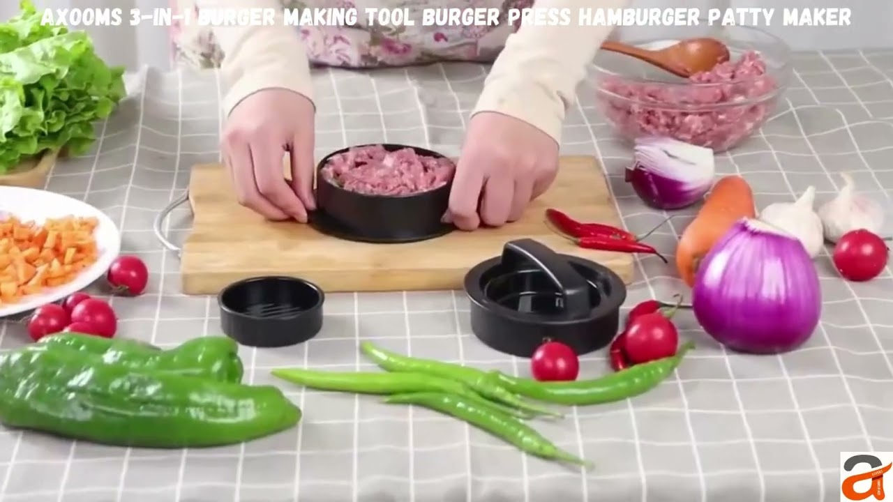 Axooms 3-in-1 Burger Press &ndash; Stuffed & Slider Patty Maker | #axooms