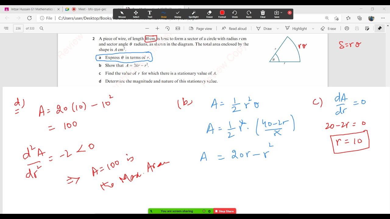 || Practical Maximum and Minimum Problems-A Level Pure Maths 1 Differentiation.||